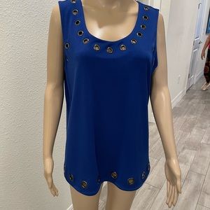 INC royal blue sleeveless blouse size XL